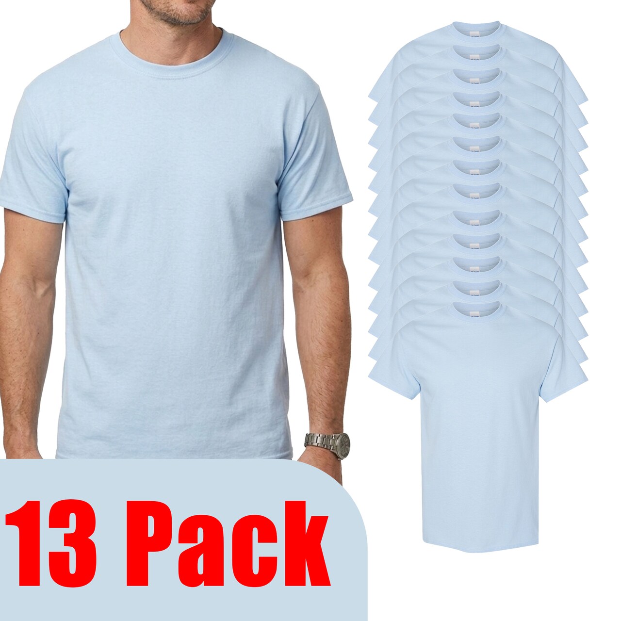 Gildan Heavy Cotton Short Sleeve T-Shirt Value Pack, Craft & DIY Light Blue Shirt